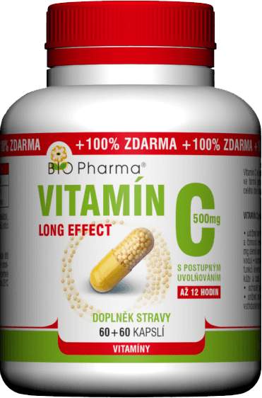 Vitamín C 500mg long effect cps.60+60 Bio-Pharma