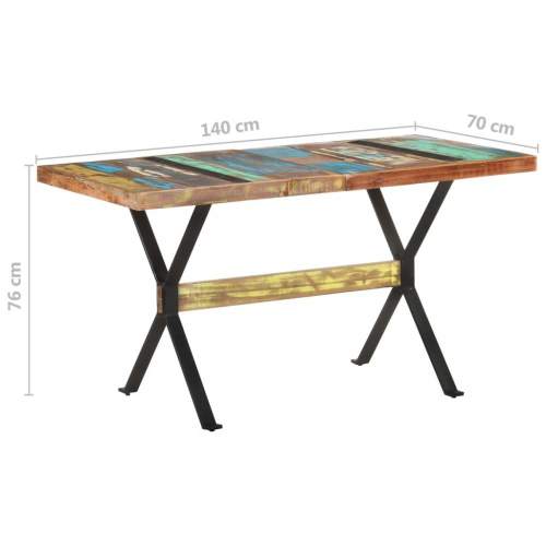 Emaga Jídelní stůl 140 x 70 x 76 cm masivní recyklované dřevo