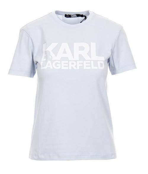 Karl Lagerfeld dámské modré tričko s potiskem Velikost: XS