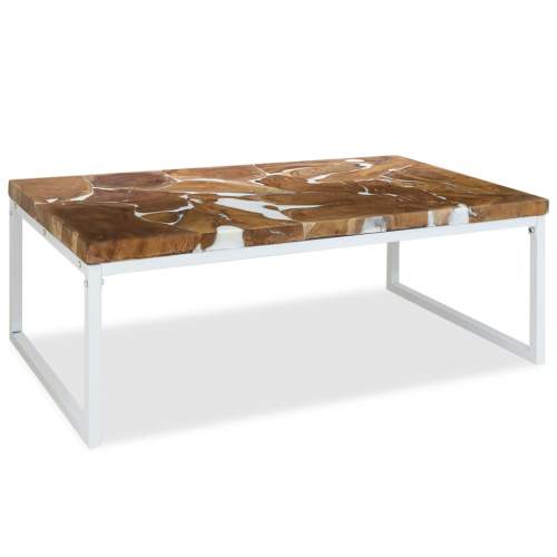 Konferenční stolek teak a pryskyřice 110 x 60 x 40 cm