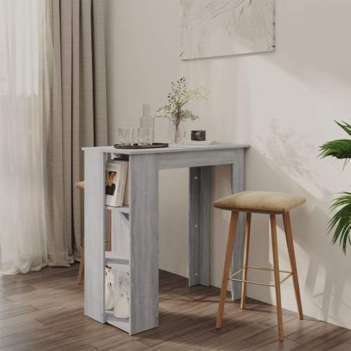 Barový stůl s regálem šedý sonoma 102 × 50 × 103,5 cm