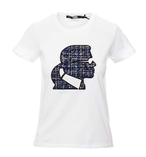 Karl Lagerfeld dámské tričko Boucle Kameo bílé Velikost: XS