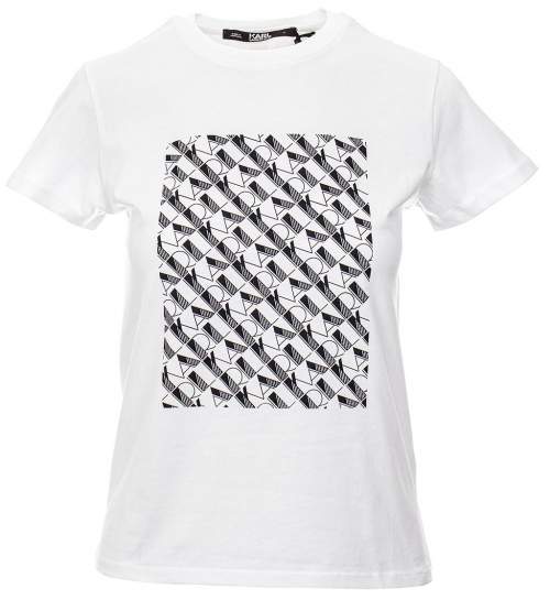 Karl Lagerfeld dámské tričko Studio 54 Box Print bílé Velikost: L