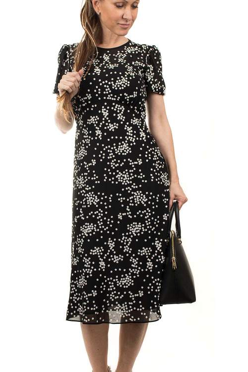 Michael Kors dámské šaty černé s kytičkami Velikost: S