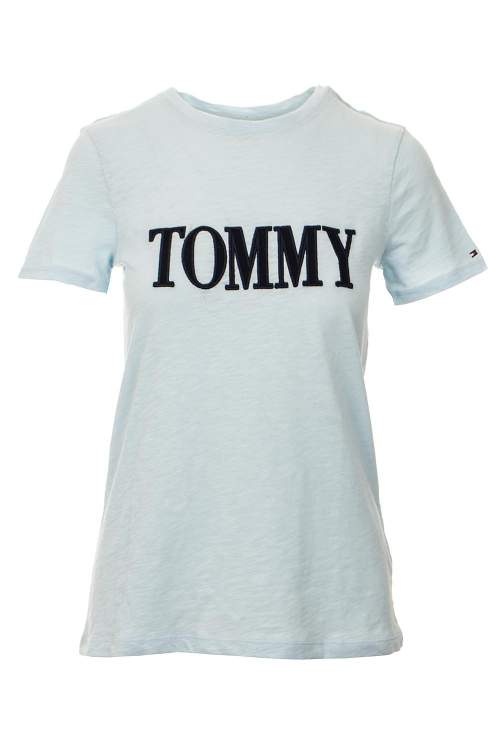 Tommy Hilfiger dámské tričko bledě modré Velikost: S
