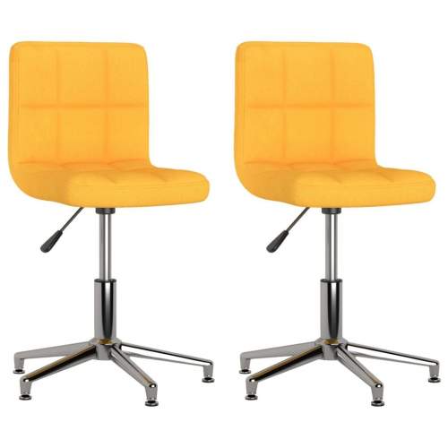 Emaga Otočné jídelní židle 2 ks hořčicově žluté textil
