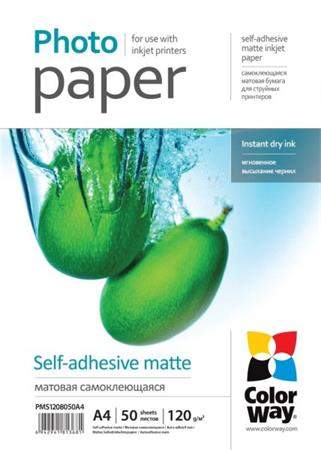 COLORWAY fotopapír/ matte self-adhesive 120g/m2 A4/ 50 kusů