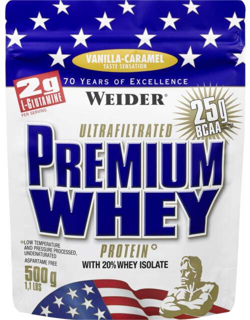 WEIDER Premium whey syrovátkový protein jahoda-vanilka 500g