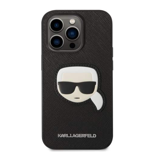 Karl Lagerfeld PU Saffiano Karl Head Zadní Kryt pro iPhone 14 Plus Black