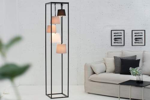 Noble Home Stojací lampa Levero, 5 stínidel, 180 cm, černo-šedá 38685