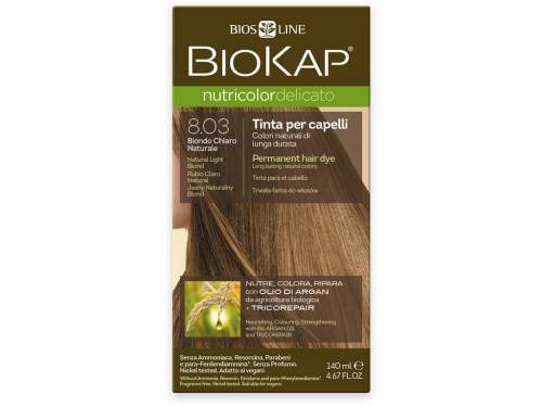 BIOKAP Barva na vlasy 8.03 Blond přírodní světlá 140 ml