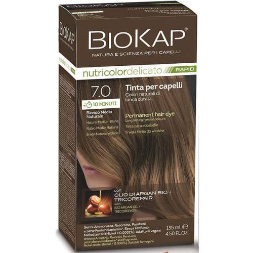 BIOKAP Delicato Rapid Barva na vlasy - 7.0 Střední blond přírodní 135 ml