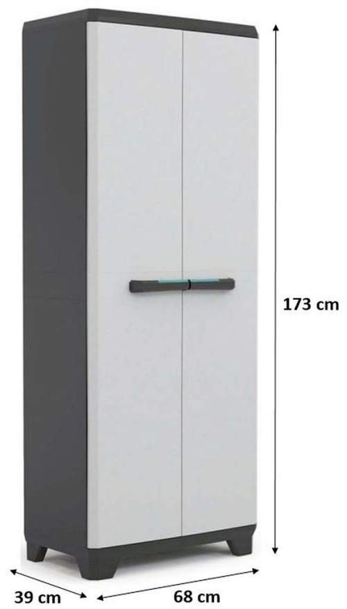 KIS LINEAR UTILITY skříň 68x39x173cm šedá/černá