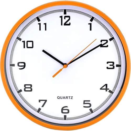 MPM Oranžové kulaté nástěnné hodiny E01.2478