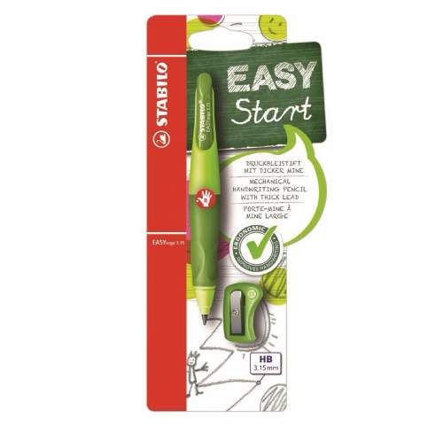 STABILO Mechanická tužka EASY ERGO 3,15mm HB START R + ořezávátko zelené pro praváky