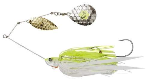 Savage gear třpytka da bush spinnerbait sinking yellow white silver - 14 cm 21 g