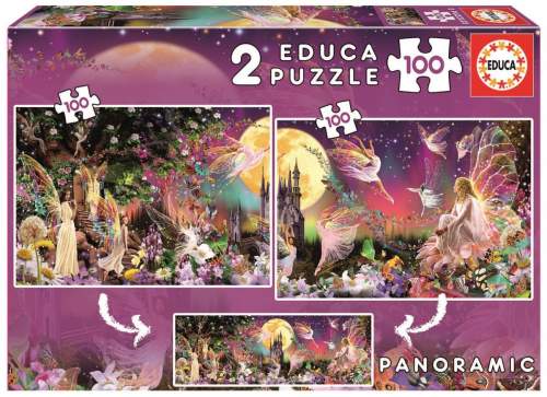 EDUCA Panorama Pohádkové víly 2x100 dílků