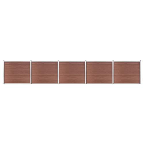 Set plotového dílce WPC 872 × 146 cm hnědý