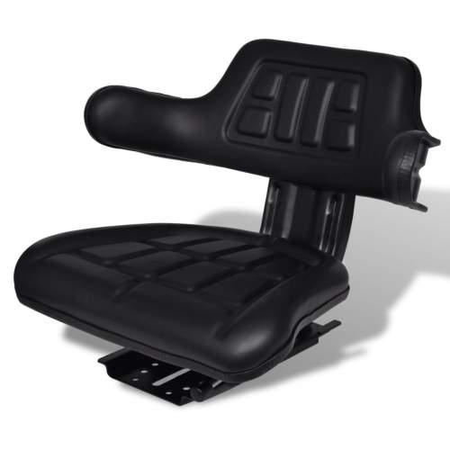 HD Traktorová sedačka s opěradlem černá