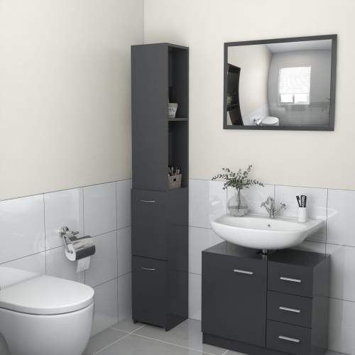 VIDA Koupelnová skříňka šedá 25 x 25 x 170 cm