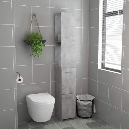 VIDA Koupelnová skříňka betonově šedá 25 x 25 x 170 cm