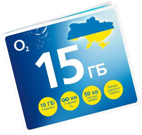 O2 Předplacená karta GO UKRAJINA 15 GB (SMALLPGO.50V15G54)