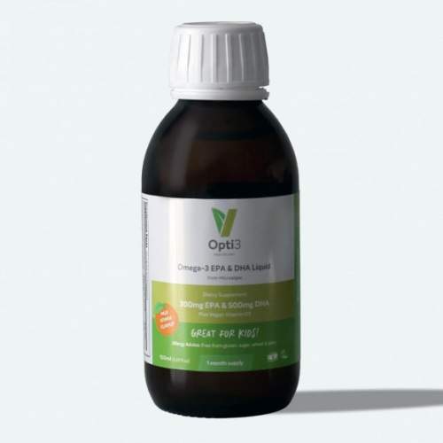 Vegetology Opti3 Liquid. Omega - 3 EPA a DHA, s vitaminem D, 150 ml