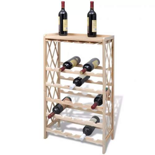 VIDA HD Stojan na víno na 25 lahví masivní jedlové dřevo