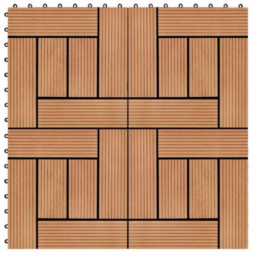 VIDA 22 ks terasové dlaždice 30 x 30 cm 2 m² WPC barva teak
