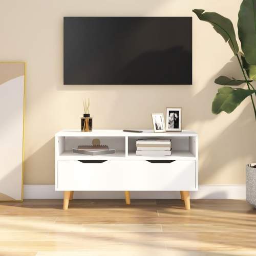 Emaga TV skříňka bílá 90 x 40 x 48,5 cm dřevotříska