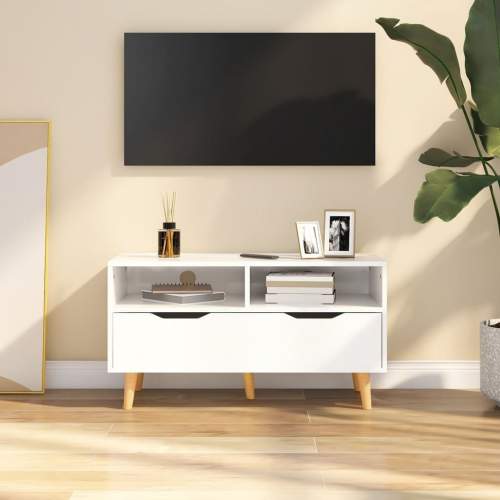 VIDA TV skříňka bílá s vysokým leskem 90 x 40 x 48,5 cm