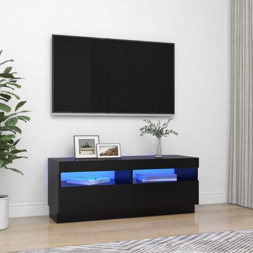 VIDA TV skříňka s LED osvětlením černá 100 x 35 x 40 cm