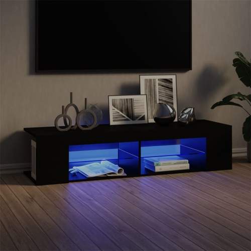 VIDA TV skříňka s LED osvětlením černá 135 x 39 x 30 cm