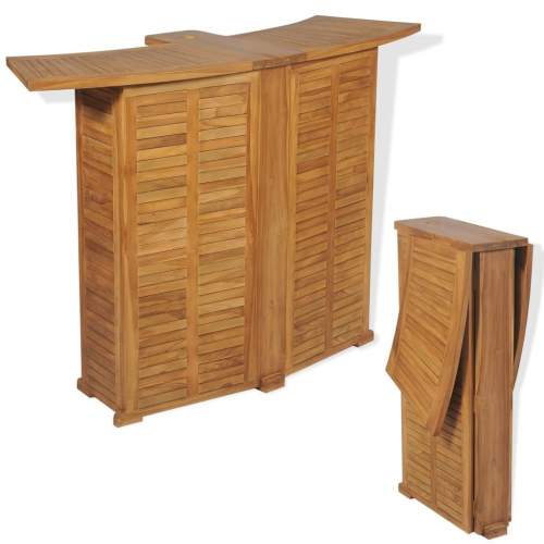 Emaga Skládací barový stolek 155 x 53 x 105 cm masivní teakové dřevo