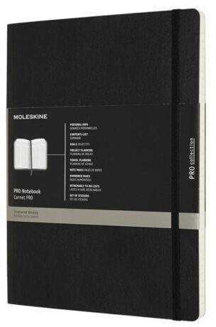 Moleskine - diář-zápisník Professional - černý, měkký XL