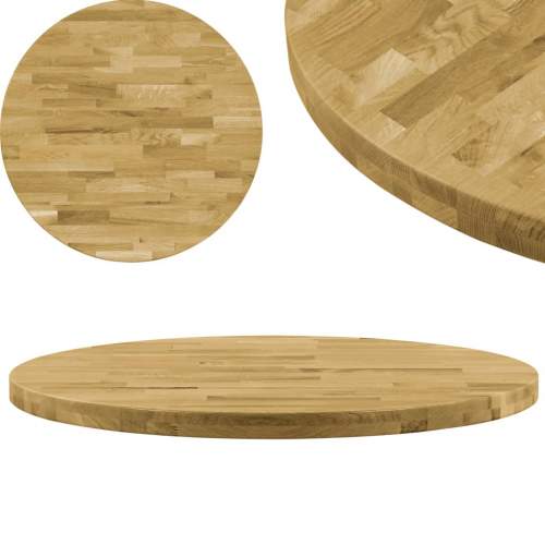 Stolní deska z masivního dubového dřeva kulatá 44 mm 700 mm