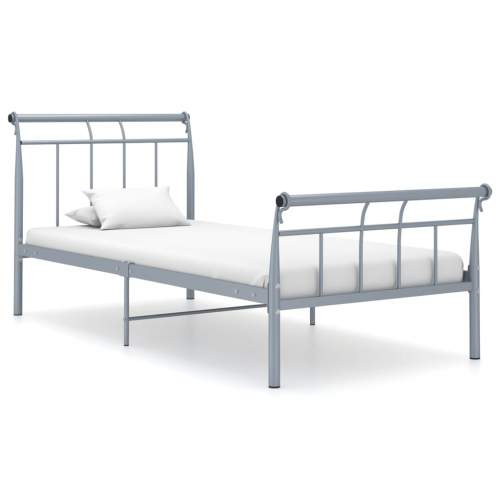 zahrada-XL Rám postele šedý kov 100 x 200 cm