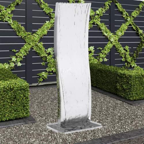 Emaga Zahradní fontána s čerpadlem nerezová ocel 130 cm zaoblená
