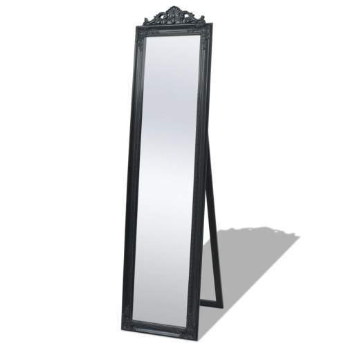 HD Volně stojící zrcadlo barokní styl 160x40 cm černé