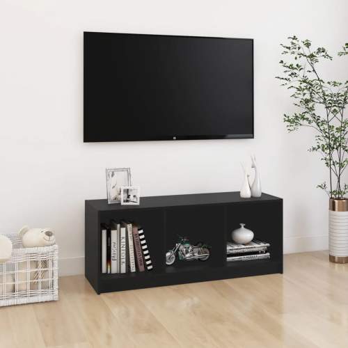TV stolek černý 104 x 33 x 41 cm masivní borové dřevo