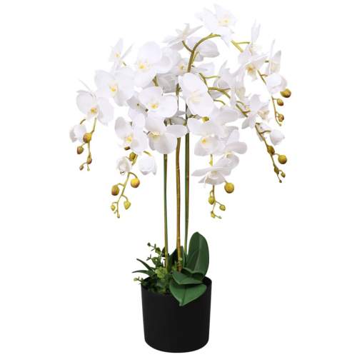 shumee Umělá rostlina orchidej s květináčem 75 cm bílá