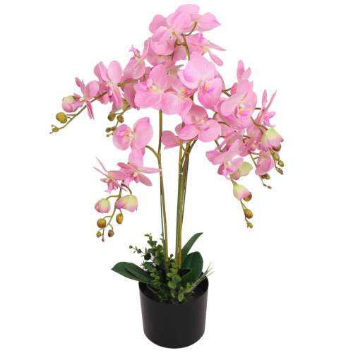 shumee Umělá rostlina orchidej s květináčem 75 cm růžová