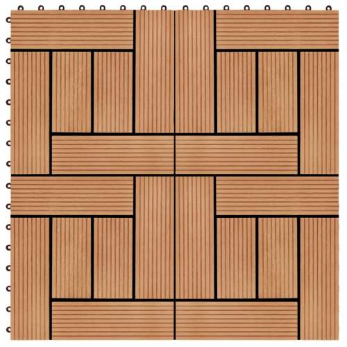 shumee Terasové z dřevoplastu 11 ks 30x30 cm 1 m2 odstín teak 45027