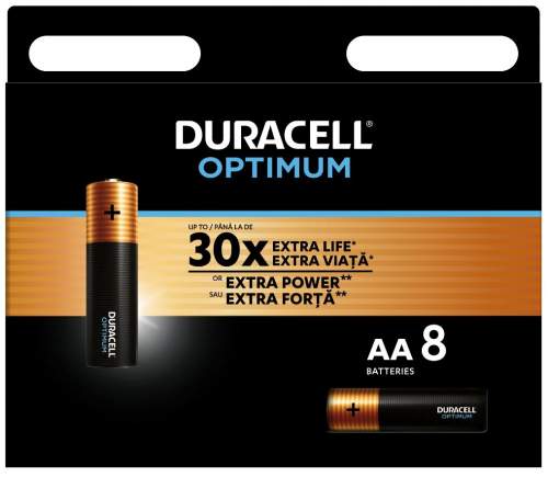DURACELL Optimum AA alkalická baterie tužková AA 8 ks