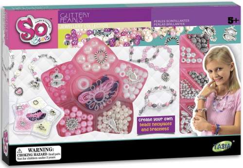 Třpytivé perly kreativní set na výrobu náramků dětská bižuterie
