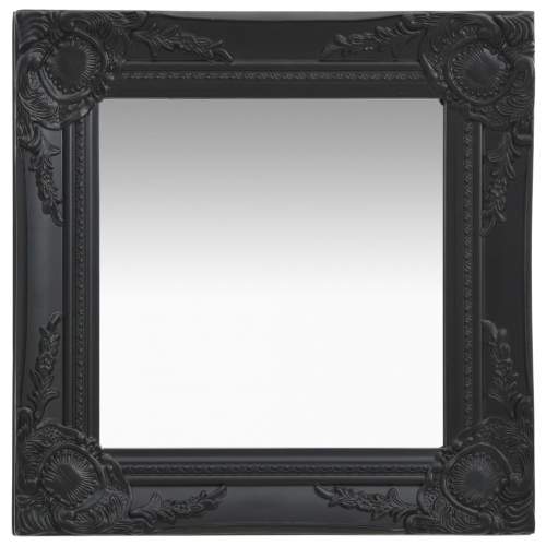 Nástěnné zrcadlo barokní styl 40 x 40 cm černé