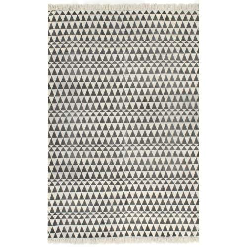 Černobílý bavlněný koberec se vzorem PROVE 120 x 180 cm