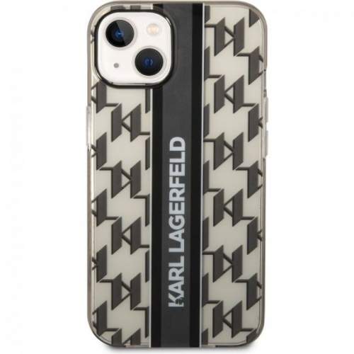 Karl Lagerfeld Monogram Vertical Stripe pro iPhone 14 Plus Black KLHCP14MHKLSPCK