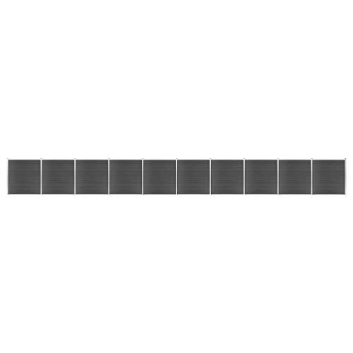 Set plotového dílce WPC 1737 × 186 cm černý