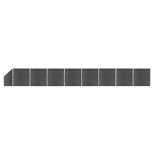 Set plotového dílce WPC 1484 × (105–186) cm černý